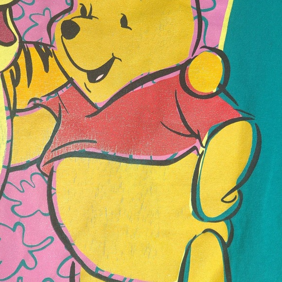 Winnie The Pooh T-Shirt Blue One‎ Size Oversized Sharing Laughs Short Sleeve - Picture 4 of 16